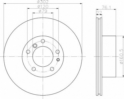 HELLA PAGID 8dd355101701 -  Тормозной диск